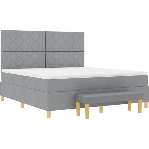  Krevet s opruga kutije Svjetlosiva 200 x 180 cm tkanina Slike