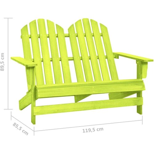  Vrtni dvosjed Adirondack od masivne jelovine zeleni - Zelena 1 Slike