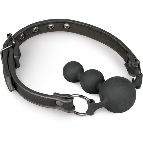 EasyToys - Fetish Collection Gag s silikonskimi kroglicami, črn Cene
