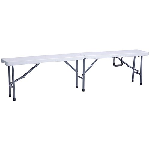 SUNFUN Zložljiva klop Sunfun (180 x 25 x 43 cm, kovina in plastika, bela) Slike