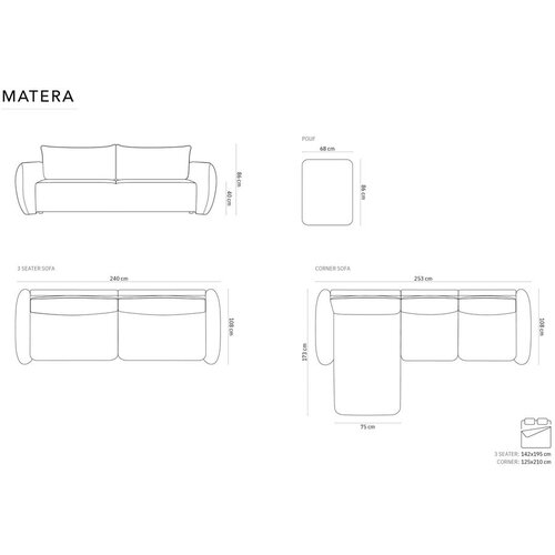 Cosmopolitan Design Bež sedežna garnitura 240 cm Matera &amp;ndash; Slike