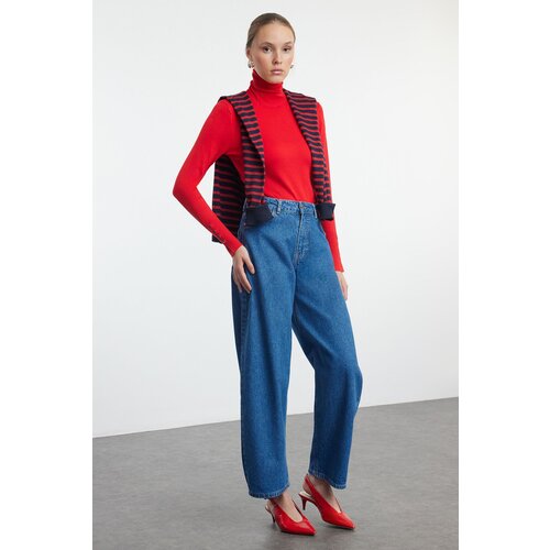 Trendyol Blue High Waist Ballon Fit Jeans Slike