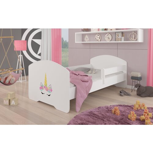ADRK Otro�ka postelja PEPE PLANE z vzmetnico in ograjo 140x70 cm - BELA Cene