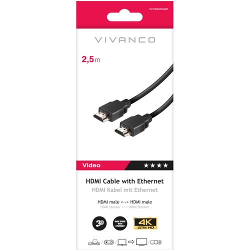 Vivanco HDMI Kabel mit Ethernet 2,5m Slike