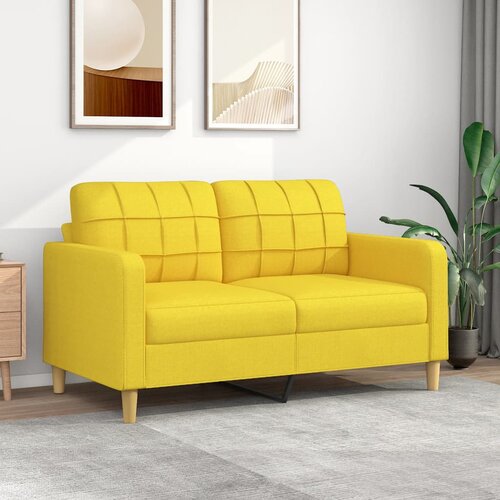 vidaXL Dvosjed od tkanine svjetložuti 140 cm Cijene