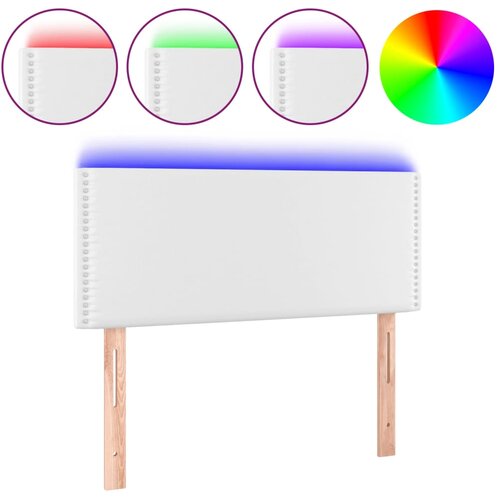 Maison Chic led posteljno vzglavje - vzglavna omarica - nočna omarica belo 100x5x78/88 cm umetno usnje, (21708238) Slike