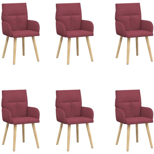 VidaXL Jedilni stoli 6 pcs Blago Vinorodna rdeča 60 x 56 x 96 cm, (5000296647) Slike