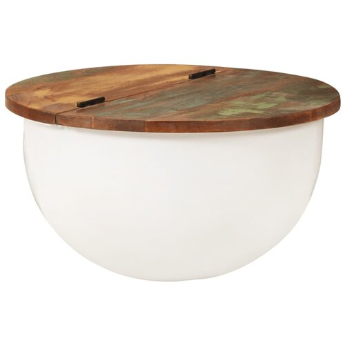 VidaXL Klubska mizica bela 50x27 cm trden predelan les Slike