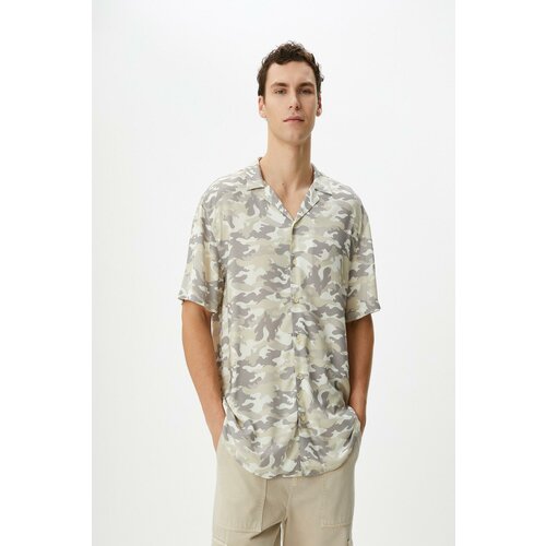 Koton Men's Beige Patterned Shirt Slike