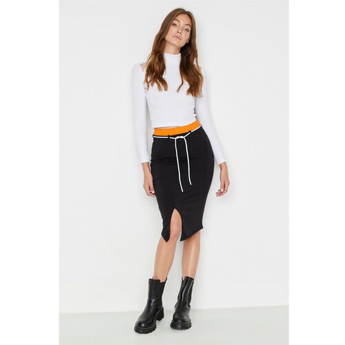 Trendyol Black Midi Bodycon Knitted Skirt Slike