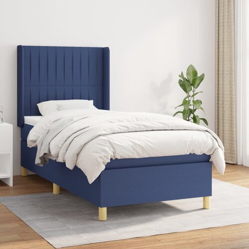  The Living Store Box spring postelja z vzmetnico moder 80x200 cm blago - Box Spring Postelja, (21455874) Slike