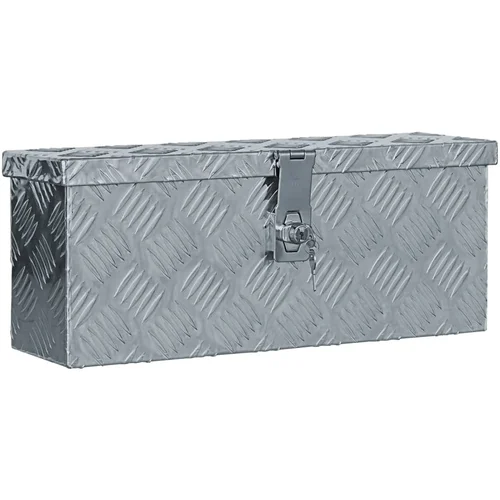 vidaXL Skrinja iz aluminija 48,5x14x20 cm sive barve, (20708368)