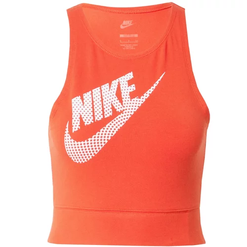 Nike Sportswear Top oranžno rdeča / bela
