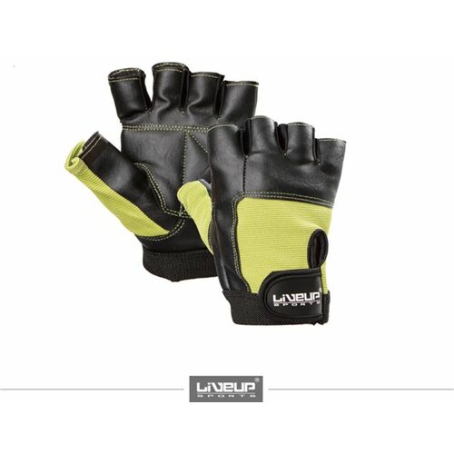 Liveup rukavice za fitnes i teretanu crno-zelena - S/M - LS3058 Slike