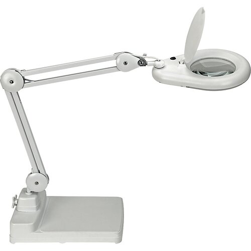 Maul LED-svetilka s povečevalnim steklom viso, dolžina ročice 310 mm, s podstavkom, bela Cene