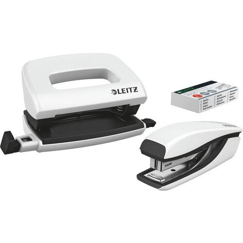 Leitz Bijelo-crni set mini klamerica i bu&amp;scaron;ilica Slike