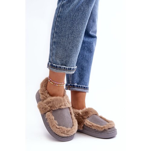 Kesi Women&amp;#039;s slippers with fur gray Sailey Slike