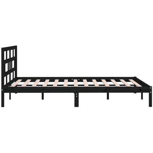  Okvir za krevet od masivnog drva crni 140 x 190 cm Slike