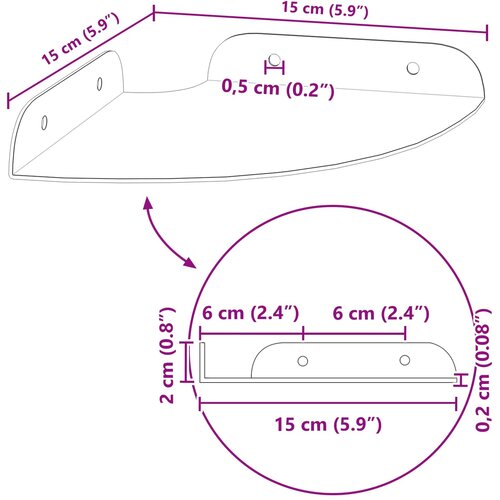  Lebdeća polica s policom s pohranom 2 pcs Crna 15 x 15 x 2 cm Slike