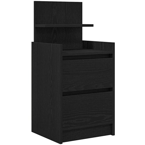 vidaXL Nočna omarica z 2 predaloma črna 38x34x80 cm, (21828856) Cene