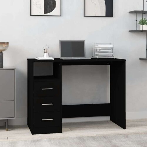  Radni stol s ladicama crni 102 x 50 x 76 cm konstruirano drvo Slike
