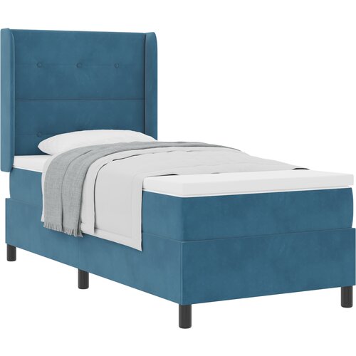 vidaXL Box Spring Postelja z Vzmetnico Temno Modra 90x200 cm Žamet, (22049944) Cene