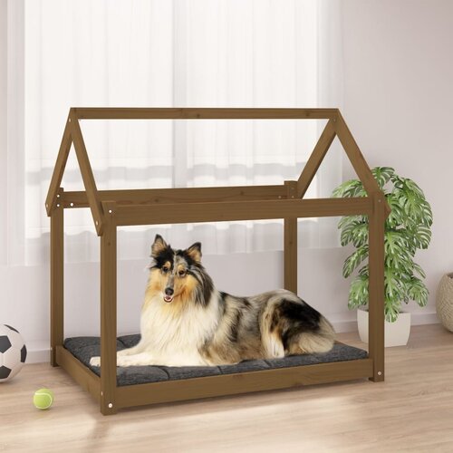 vidaXL Pasja postelja medeno rjava 101x70x90 cm trdna borovina Cene