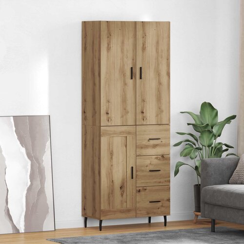vidaXL Visok predalnik s predalom Umetni hrast 69,5 x 34 x 180 cm Cene