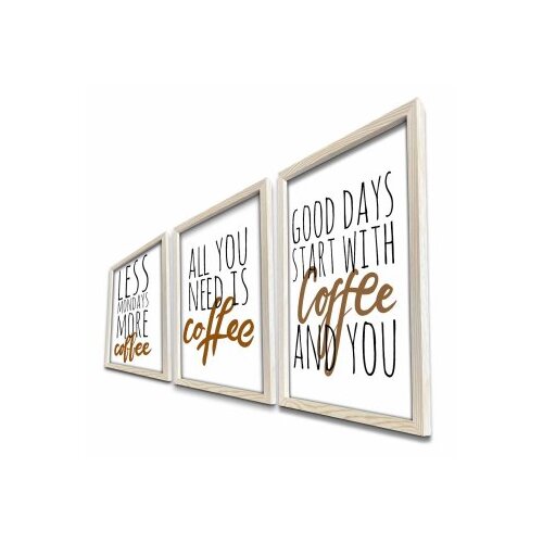 Wallxpert 3PKCT-020 Vi&amp;scaron;enamenska Dekorativna Slika u Ramovima (3 Komada) Slike