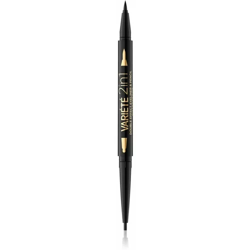 Eveline Cosmetics Variété Double Effect olovka za oči 2 u 1 nijansa Ultra Black 1 kom