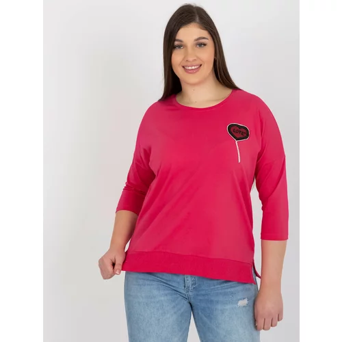 Fashion Hunters Fuchsia women's blouse plus size with application