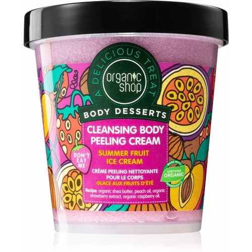 Organic Shop Body Desserts Summer Fruit Ice Cream čistilna piling krema 450 ml