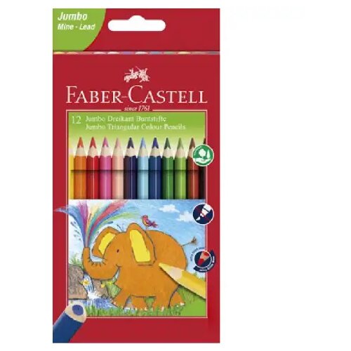 Faber-Castell Jumbo drvene bojice 12kom sa &amp;scaron;iljilom Slike
