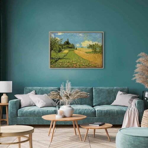  Slika - Alfred Sisley &amp;ndash; Grain fields on the hills of Argenteuil 60x40 U prirodnom drvenom okviru Slike