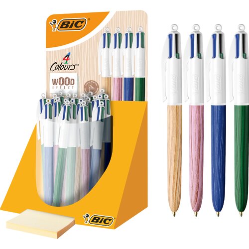 Bic izvlečni kemični svinčnik v 4 barvah v lesenem slogu, zaslon 30, (21656288) Slike