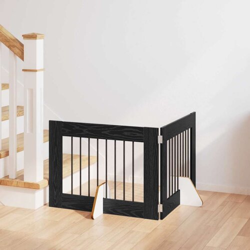  Vrata za pse s postoljem 2 pcs Crni hrast 80 x 60 cm Cene