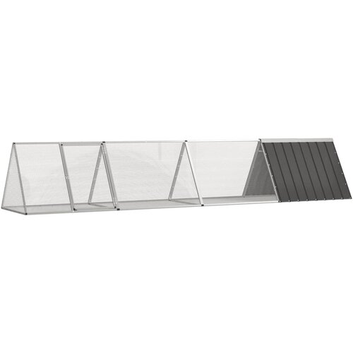 VidaXL Kletka za zajce antracit 403,5x80,5x71 cm pocinkano jeklo Slike