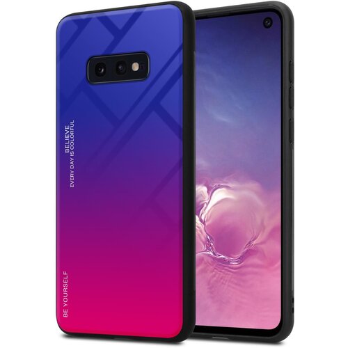 Cadorabo Ohišje, združljiv s Samsungom v vijolični - rdeči - dvobarvni zaščitni pokrov iz silikona TPU in hrbta iz kaljenega stekla, (20571499) Cene