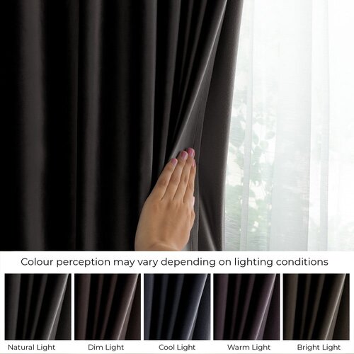 Restilo Črna žametna zavesa za delno zatemnitev 140x245 cm Eyelets &amp;ndash; Slike