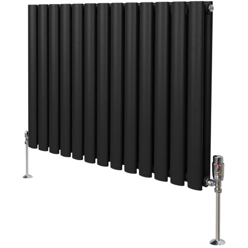 Monster ovalni stebričasti radiator in ventili &amp;ndash; 600 mm x 780 mm &amp;ndash; črn, (21569883) Slike