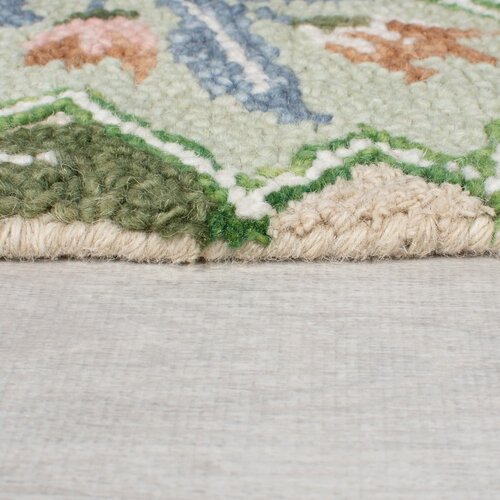 Flair Rugs zelen ročno tkan volnen tekač 60x230 cm bryony shaped floral &amp;ndash; Slike