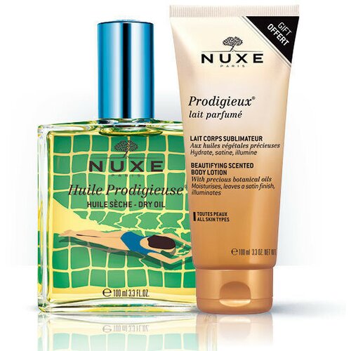 Nuxe huile prodigieuse plavo limited edition suvo ulje 100 ml + prodigieux lait parfume losion za telo 100 ml Cene