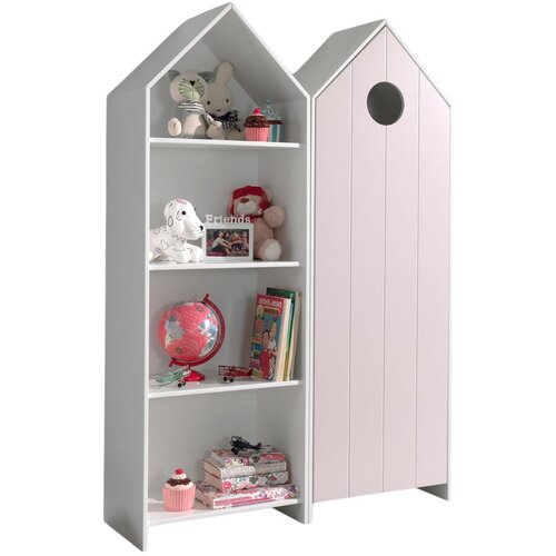 Vipack Bela/svetlo rožnata odprta otroška garderobna omara 115x171,5 cm CASAMI – Cene