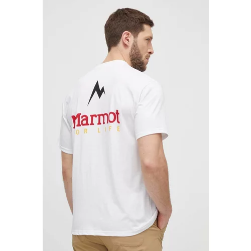 Marmot Športna kratka majica For Life bela barva