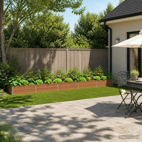  Povi&amp;scaron;eni vrtni krevet Drvena smeđa 400 x 80 x 24 cm Slike