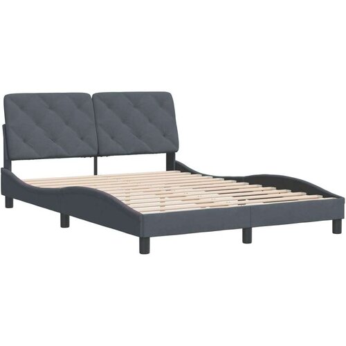 VidaXL okvir za krevet s uzglavljem tamnosivi 140x190 cm bar&amp;scaron;unasti Slike