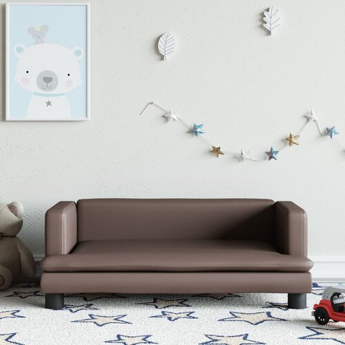 vidaXL Otroški kavč rjav 80x45x30 cm umetno usnje Cene