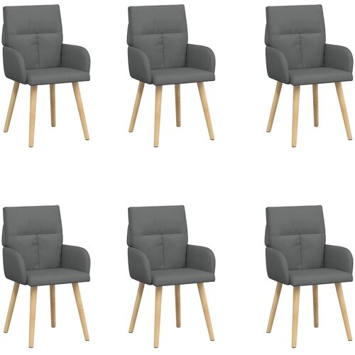 vidaXL Jedilni stoli 6 pcs Blago Temno siva 60 x 56 x 96 cm, (5000296749) Cene