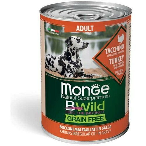 Monge Bwild konzerva za pse - ADULT - ćuretina 400gr Slike