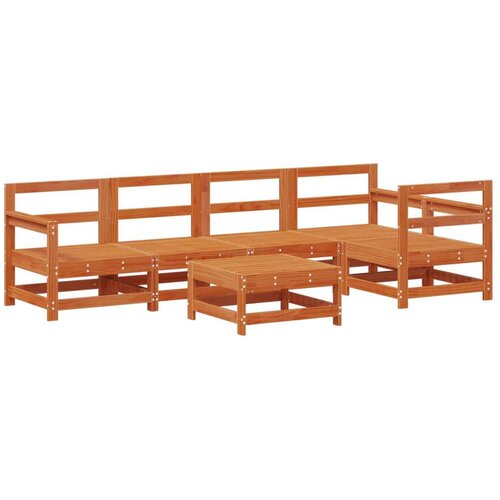  Set lounge namje&amp;scaron;taja za vrt 6 pcs Vosak Smeđa Masivna borovina - Vosak smeđa bor Slike